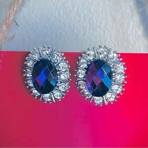 Glamorous Purple and Silver Crystal Earrings